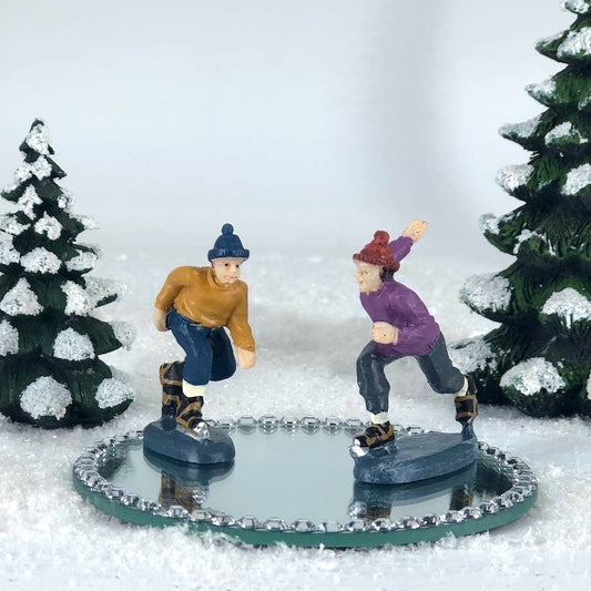300130AS Ice Skater Set of 2 with Mirror