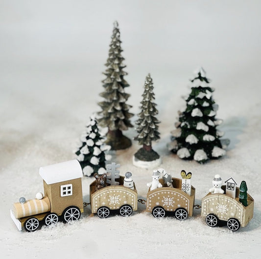 300200B   Holzzug braun mit Eiskristall